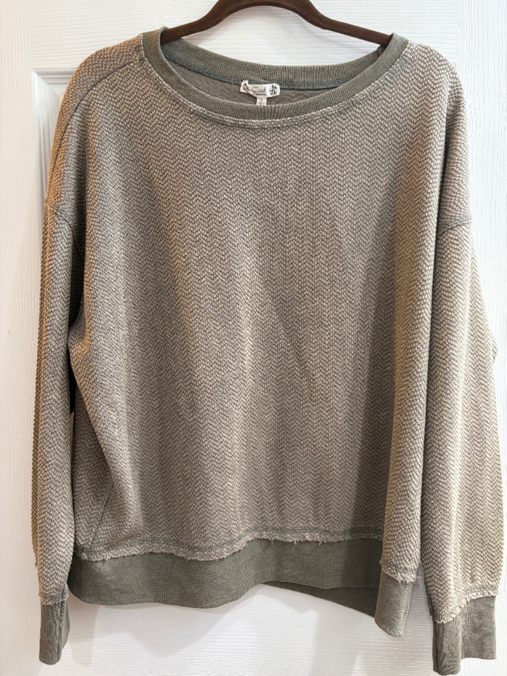 NEW EASEL SWEATSHIRT MINERAL WASHED TEXTURED LOOSE FIT PULLOVER OVERSIZED SMALL